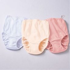 綿100%ショーツ・3枚組(前身頃長めでお腹すっぽり深ばき・くるみゴム)(はきこみ丈深め)