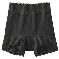 すっぽり包み込む深履きレーシィショーツ(デイリーヒップス&reg;)(レーシィ1分丈・綿混ストレッチ・はきこみ丈深め)