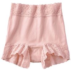 すっぽり包み込む深履きレーシィショーツ(デイリーヒップス&reg;)(レーシィ1分丈・綿混ストレッチ・はきこみ丈深め)