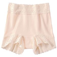すっぽり包み込む深履きレーシィショーツ(デイリーヒップス&reg;)(レーシィ1分丈・綿混ストレッチ・はきこみ丈深め)