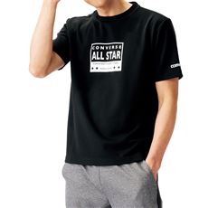 ドライモノクロプリント半袖Tシャツ(コンバース)(吸汗・速乾機能付き)