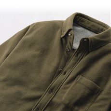 サステナブルなPET再生糸使用フリース素材のボタンダウンシャツ