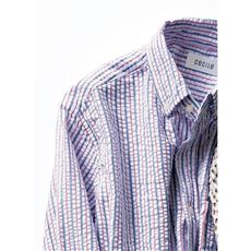 綿100%サッカー素材シャツ(半袖)ボタンダウン仕様