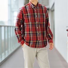 さらっと快適な強撚糸チェック柄シャツ