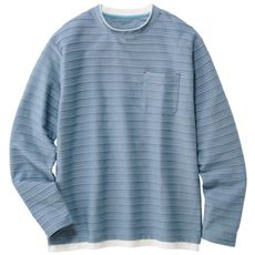 レイヤード風タック天竺カットソー(長袖)