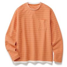 レイヤード風タック天竺カットソー(長袖)