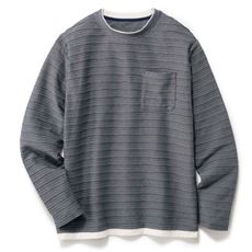 レイヤード風タック天竺カットソー(長袖)