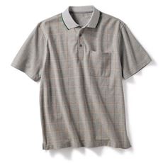 プリントチェックポロシャツ(半袖)