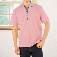 シャツ衿レイヤードヘンリーネック(半袖)