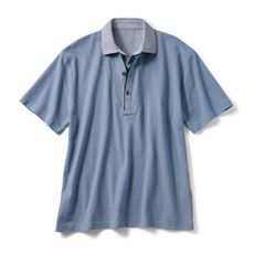 シャツ衿レイヤードヘンリーネック(半袖)