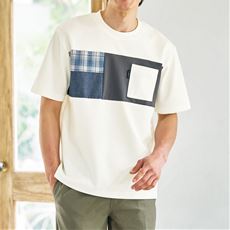 異素材切替Tシャツ(半袖)(接触冷感)