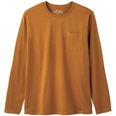 綿100%クルーネックTシャツ(長袖)/オーガニックコットン使用素材