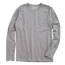 綿100%クルーネックTシャツ(長袖)/オーガニックコットン使用素材