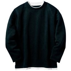 裏起毛フェイクレイヤードクルーネックTシャツ