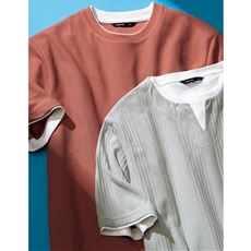 レイヤード風クルーネックTシャツ