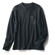 綿100%カノコクルーネックTシャツ(長袖)