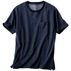 ジャカードボーダーポケット付きTシャツ(半袖)