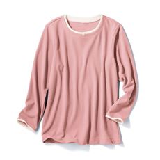 軽量ワッフル・重ね着風カットソー(長袖)