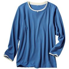 軽量ワッフル・重ね着風カットソー(長袖)