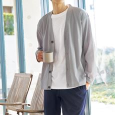 楊柳素材・Vネックカーディガン(Tシャツ付)
