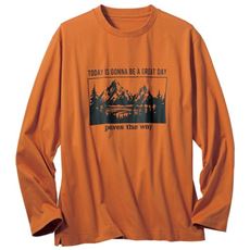 綿100%プリントTシャツ(長袖)