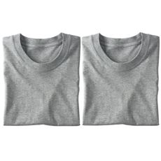 2枚組 綿100%クルーネックTシャツ/肌触りさらり(半袖)