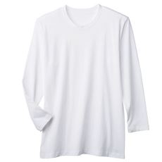 2枚組 男の綿100%クルーネックTシャツ(長袖)