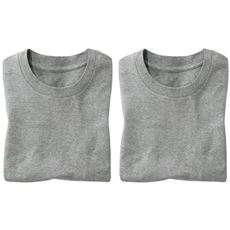 同色2枚組 男の綿100%クルーネックTシャツ(長袖)