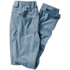 夏のニットデニムストレートパンツ(スマートニットジーンズ)(人気商品・吸汗速乾・洗濯機OK)