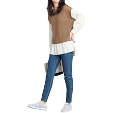 ニットデニムスキニーパンツ(スマートニットジーンズ)(全方向ストレッチ・やわらか・選べる4レングス・洗濯機OK)