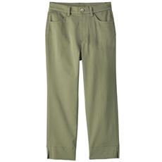 綿サテンストレッチクロップドパンツ(洗濯機OK)