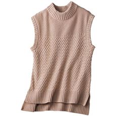 柄編みニットベスト