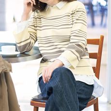 マルチボーダーニットプルオーバー