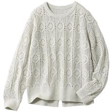 透かし編みニットプルオーバー