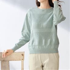 変形ボーダーニットプルオーバー