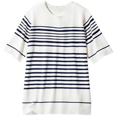 マルチボーダー5分袖プルオーバー