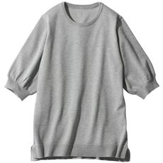 ラメ混パフスリーブニットプルオーバー