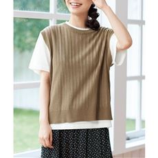 半袖Tシャツとニットベストの2点セット         