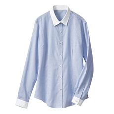 形態安定クレリックシャツ(長袖)(抗菌防臭・UVカット・洗濯機OK)
