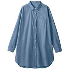 UVケア綿混ロングシャツ(洗濯機OK)