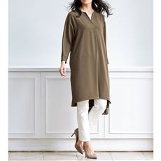 チュニックワンピース 裏起毛スキニージーンズコーデ セシール Cecile チュニックワンピース 裏起毛スキニージーンズコーデ セシール Cecile