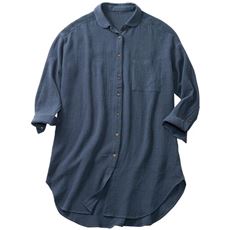 ダブルガーゼロングシャツ(綿100%・洗濯機OK・大きいサイズ)