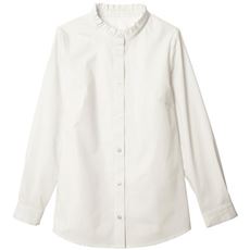 【ぽっちゃりさんサイズ】フリル使いシャツ(長袖)