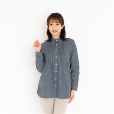 【ぽっちゃりさんサイズ】ピンタック使いシャツ