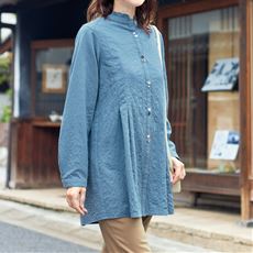 色々ボタンチュニックブラウス