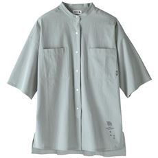 両胸ポケット6分袖シャツ(moz)(洗濯機OK)