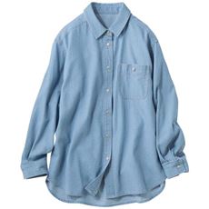 長い季節着られる 綿100%デニムシャツ