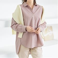 ラクロン後タックギャザーシャツ