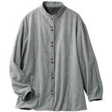 ふんわりダブルボタンブラウス