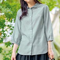 ちび衿7分袖シャツ(moz)